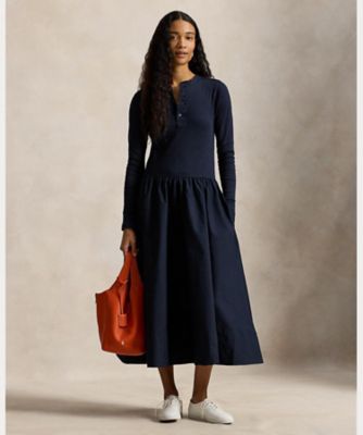 コットン ヘンリーネック ドレス WMPODRSNFA21046