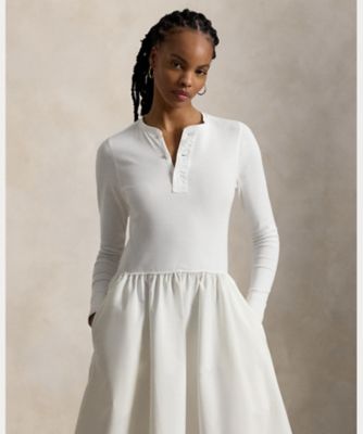 コットン ヘンリーネック ドレス WMPODRSNFA21047