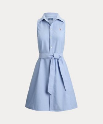 新品タグ付★RALPH LAUREN★フローラル ブルゾンスリーブコットンドレス コットン オックスフォード スリーブレス シャツドレス