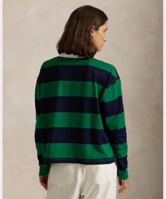 ストライプド クロップド ジャージー ラグビー シャツ ＷＭＰＯＫＮＩＮ１Ｊ２００３１ | POLO RALPH LAUREN WOMENS  (Women)/ポロ ラルフ ローレン | 三越伊勢丹オンラインストア・通販【公式】