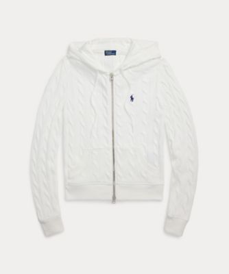 POLO RALPH LAUREN WOMENS (Women)/ポロ ラルフ ローレン ケーブルニット コットン フルジップ フーディ WMPOKNINA920046