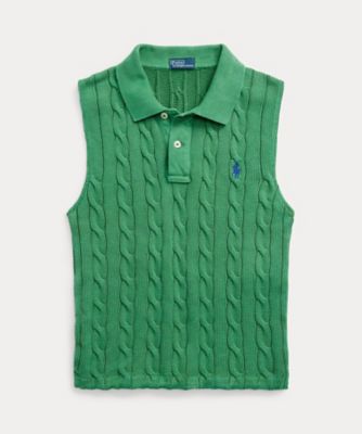 クロップドポロニット （ケーブルニット クロップド ポロシャツ | POLO 