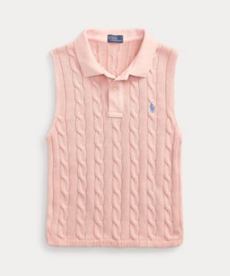 ＜POLO RALPH LAUREN WOMENS (Women)＞ケーブルニット　クロップド　ポロシャツ　ＷＭＰＯＫＮＩＮＢ９２０２３８