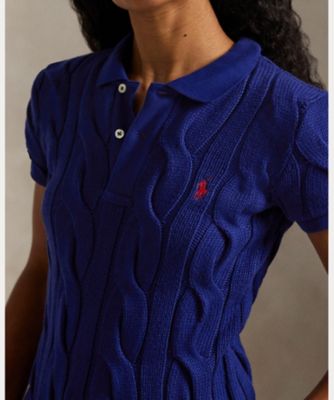 ケーブルニット コットン ポロシャツ WMPOKNINB920294