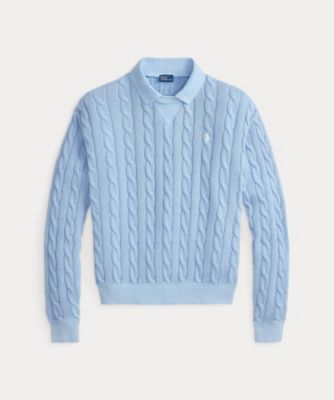 ＜POLO RALPH LAUREN WOMENS (Women)＞ケーブルニット　コットン　ポロカラー　セーター　ＷＭＰＯＫＮＩＮＢ９２０３１１