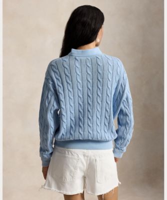 POLO ラルフローレン　ニット ケーブルニット コットン クォータージップ セーター（ニット/セーター