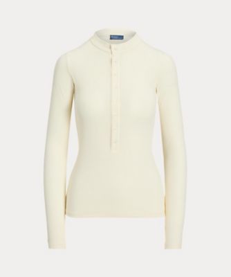 リブ コットン ヘンリーネック シャツ WMPOKNINC020239