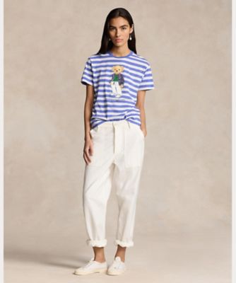 ＜POLO RALPH LAUREN WOMENS (Women)＞Ｐｏｌｏ　ベア　ストライプド　コットン　Ｔシャツ