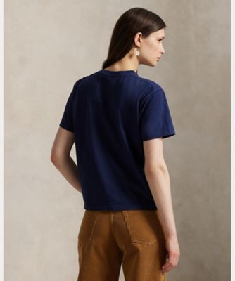 ロゴ クレスト コットン ジャージー クルーネック Tシャツ