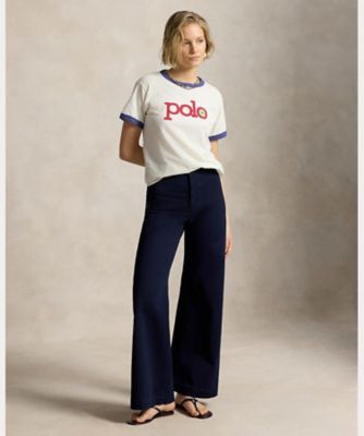 ロゴ コットン ジャージー リンガー Tシャツ