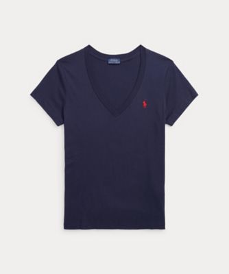 ＜POLO RALPH LAUREN WOMENS (Women)＞コットン　ジャージー　Ｖネック　Ｔシャツ　ＷＭＰＯＫＮＩＮＣＵ２１２６６
