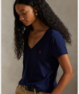極美品 23年✨ブリーフィング インナーウェア ビッグロゴ Vネック 濃紺 XL コットン ジャージー Vネック Tシャツ
