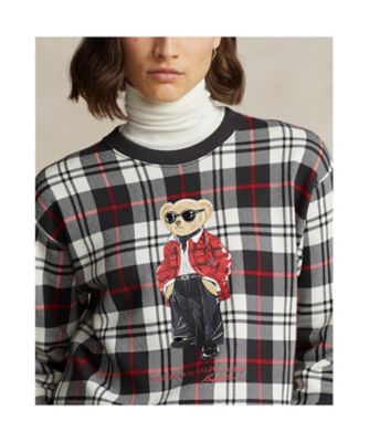 愛用 LAUREN RALPH POLO ポロベア XS スウェット チェック トップス