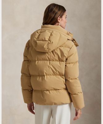 キルテッド フーデッド ダウン ジャケット