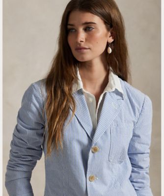 Ralph Lauren Sport ネイビーと白のストライプ ブレザー 美品
