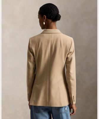 シングルブレステッド ウール ハッキング ブレザー