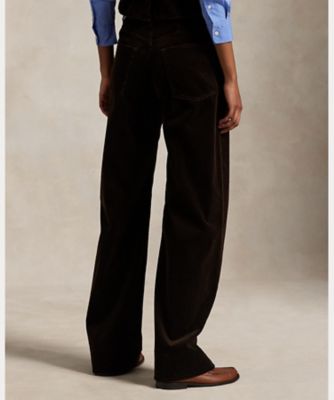 コットン コーデュロイ ワイドレッグ パンツ