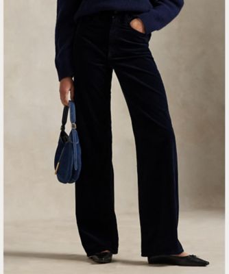 コットン コーデュロイ ワイドレッグ パンツ