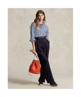 リラックスド フィット コントラストストライプ コットン シャツ