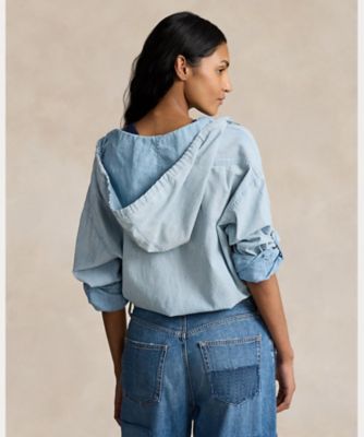 ドローストリング シャンブレー フーデッド シャツ | POLO RALPH LAUREN WOMENS (Women)/ポロ ラルフ ローレン |  三越伊勢丹オンラインストア・通販【公式】