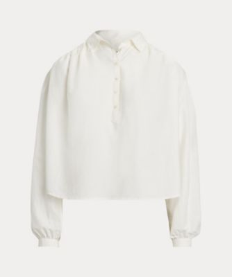 POLO RALPH LAUREN WOMENS (Women)/ポロ ラルフ ローレン プリーテッド　コットンシルク　シャツ　ＷＭＰＯＳＨＴＮＤＯ２０８３８