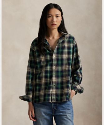 リラックス フィット チェック コットン シャツ