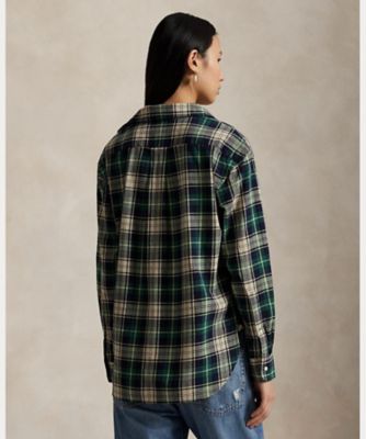 リラックス フィット チェック コットン シャツ