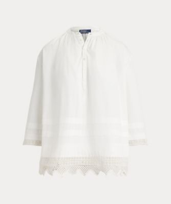 ＜POLO RALPH LAUREN WOMENS (Women)＞クロシェトリム　コットン　シャツ　ＷＭＰＯＳＨＴＮＤＯ２１１５３