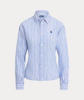 ＜POLO RALPH LAUREN WOMENS (Women)＞ワイド　クロップド　ギンガム　リネン　シャツ　ＷＭＰＯＳＨＴＮＤＯ２１１６９