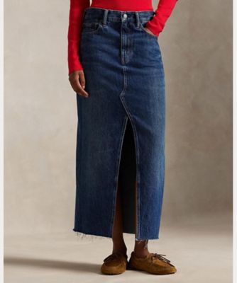 ローレンラルフローレン デニムスカート　ロング　マキシ　ティアード　サイズ4 POLO RALPH LAUREN（ポロ・ラルフローレン） デニムスカート デニム
