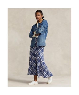 【タグ付】POLO RALPH LAUREN パネルド リネンスカート　サイズ4 タグ付】POLO RALPH LAUREN パネルド リネンスカート サイズ4