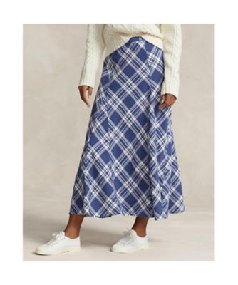 【タグ付】POLO RALPH LAUREN パネルド リネンスカート　サイズ4 タグ付】POLO RALPH LAUREN パネルド リネンスカート サイズ4
