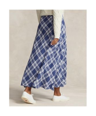 プラッド リネン パネルド スカート | POLO RALPH LAUREN WOMENS