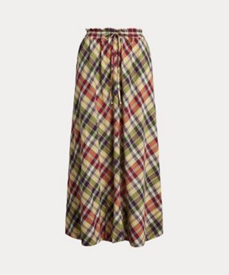 ＜POLO RALPH LAUREN WOMENS (Women)＞チェック　コットン　ドローストリング　マキシスカート　ＷＭＰＯＳＫＴＮＤＲ２０１２５