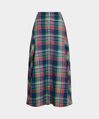 ＜POLO RALPH LAUREN WOMENS (Women)＞チェック　リネン　マキシスカート　ＷＭＰＯＳＫＴＮＤＲ２０１２７