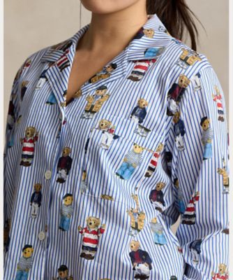 関税込 POLO ポロ Madison ストライプ All Over ベア パジャマ Polo ベア ロングスリーブ パジャマ セット