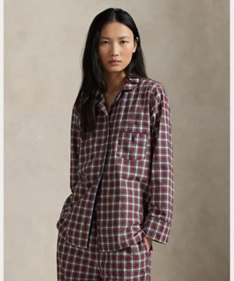 チェック ロングスリーブ パジャマ セット