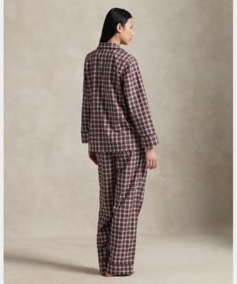 チェック ロングスリーブ パジャマ セット