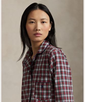 チェック ロングスリーブ パジャマ セット