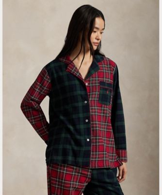 チェック ロングスリーブ パジャマ セット