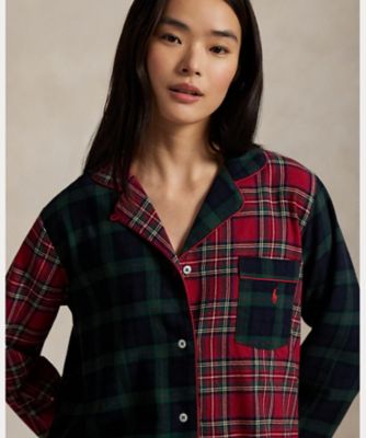 チェック ロングスリーブ パジャマ セット