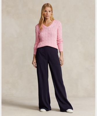【POLO】ポロラルフローレン カシミヤ混 ケーブルニット Vネック セーター POLO RALPH LAUREN（ポロ ラルフ ローレン）の「ケーブルニット
