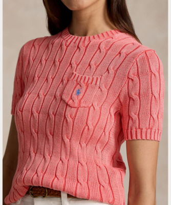 コットン ケーブル ショートスリーブ セーター | ファッション・服 