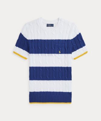 ストライプド ケーブルニット コットン セーター | POLO RALPH LAUREN 