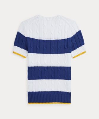 ストライプド ケーブルニット コットン セーター | POLO RALPH LAUREN 