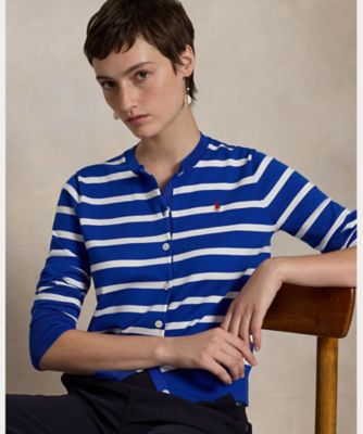 Ralph Lauren Sport ホワイト カーディガン S セール】 リブド Vネック カーディガン （カーディガン・ボレロ