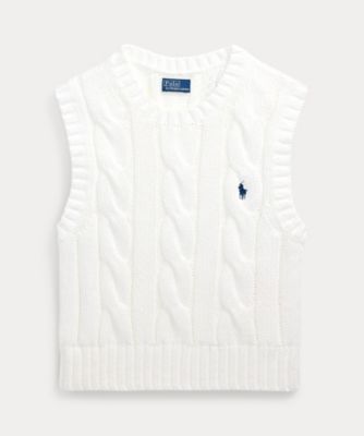 POLO RALPH LAUREN WOMENS (Women)/ポロ ラルフ ローレン ケーブルニット　コットン　クロップド　ベスト　ＷＭＰＯＳＷＥＮＣ０２１１６３