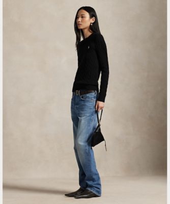 ケーブル ウールカシミヤ クルーネック セーター