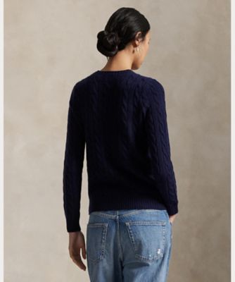 ケーブル ウールカシミヤ クルーネック セーター