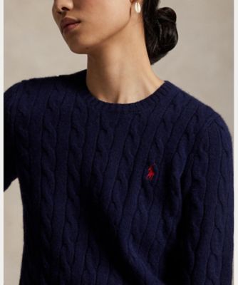 ケーブル ウールカシミヤ クルーネック セーター